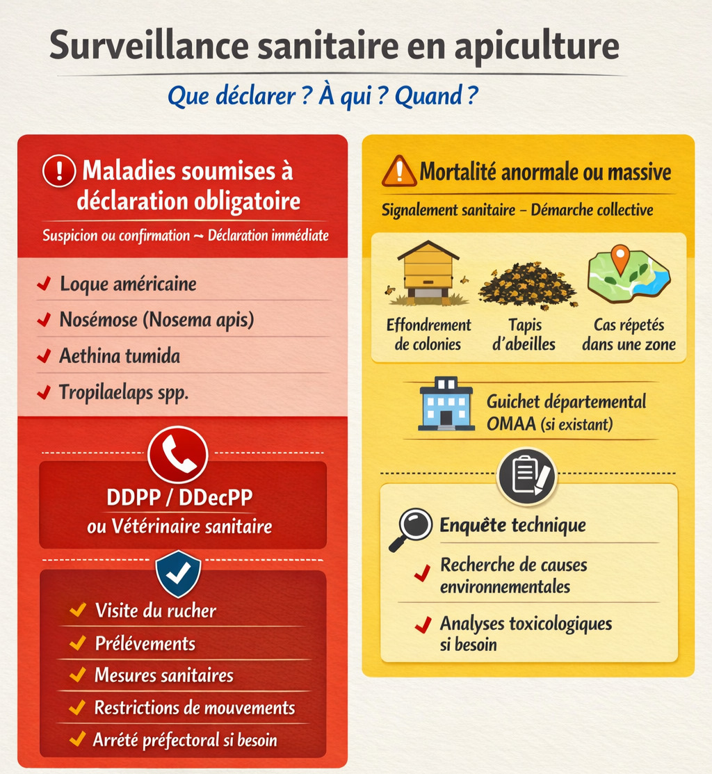 schéma des maladies abeilles soumises à déclaration